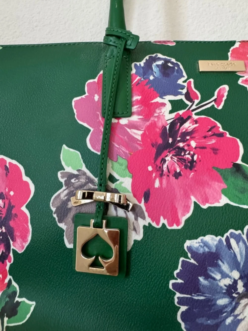 Kate Spade Brightwater Drive Jules Spring Bloom Floral tote handbag Green